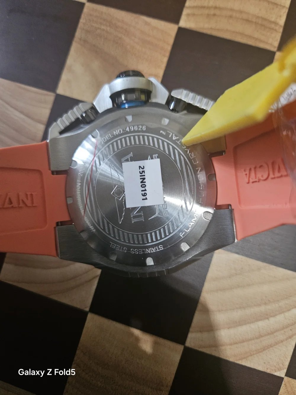 Invicta Sea Hunter 56mm Men’s Coral Orange and Blue Sport Chronograph Watch